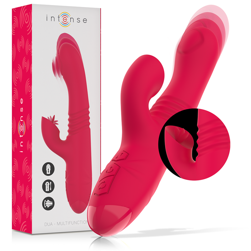 Vibratore Multifunzione Ricaricabile Up & Down con Lingua Rossa - Intense