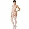 Bodystocking Passion Woman BS053 a Rete Larga Bianco Taglia Unica